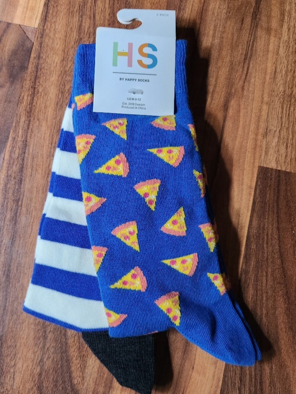 NWT Pizza & Striped Happy Socks Pair
